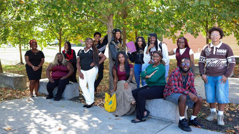 CSU Students Outside Student Center